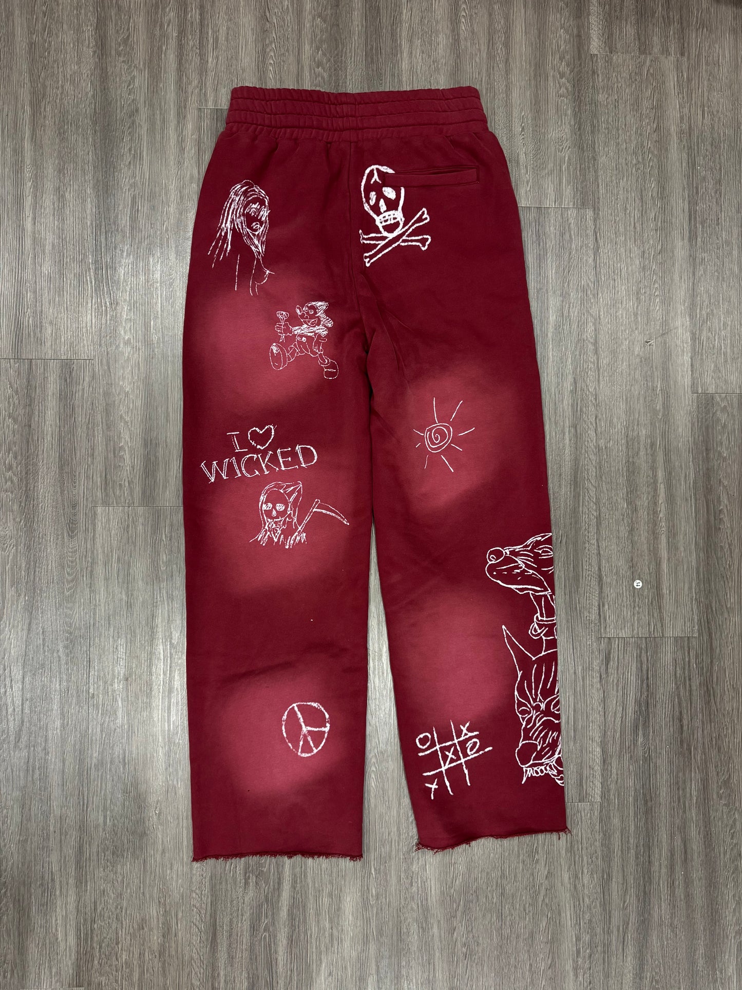 Burgundy Sketch Sweats (SAMPLE #2)