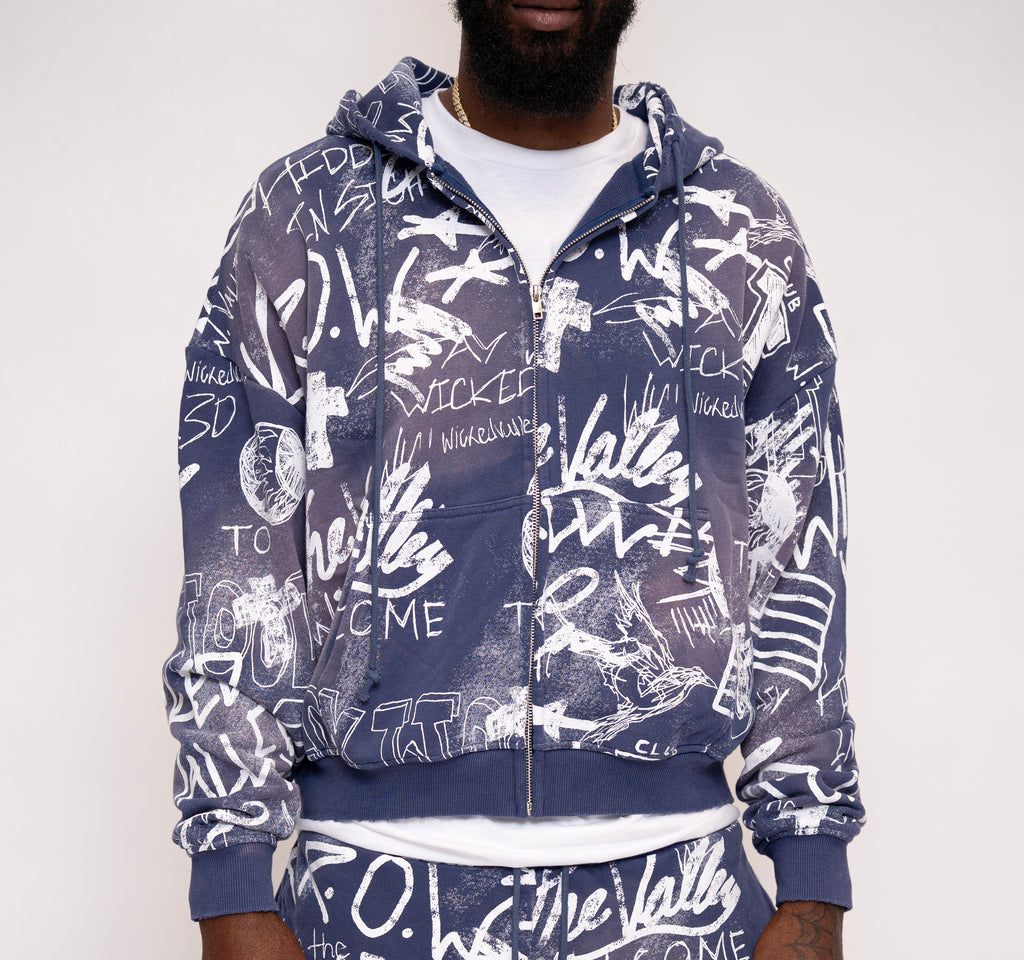 Navy Chalkboard Hoodie