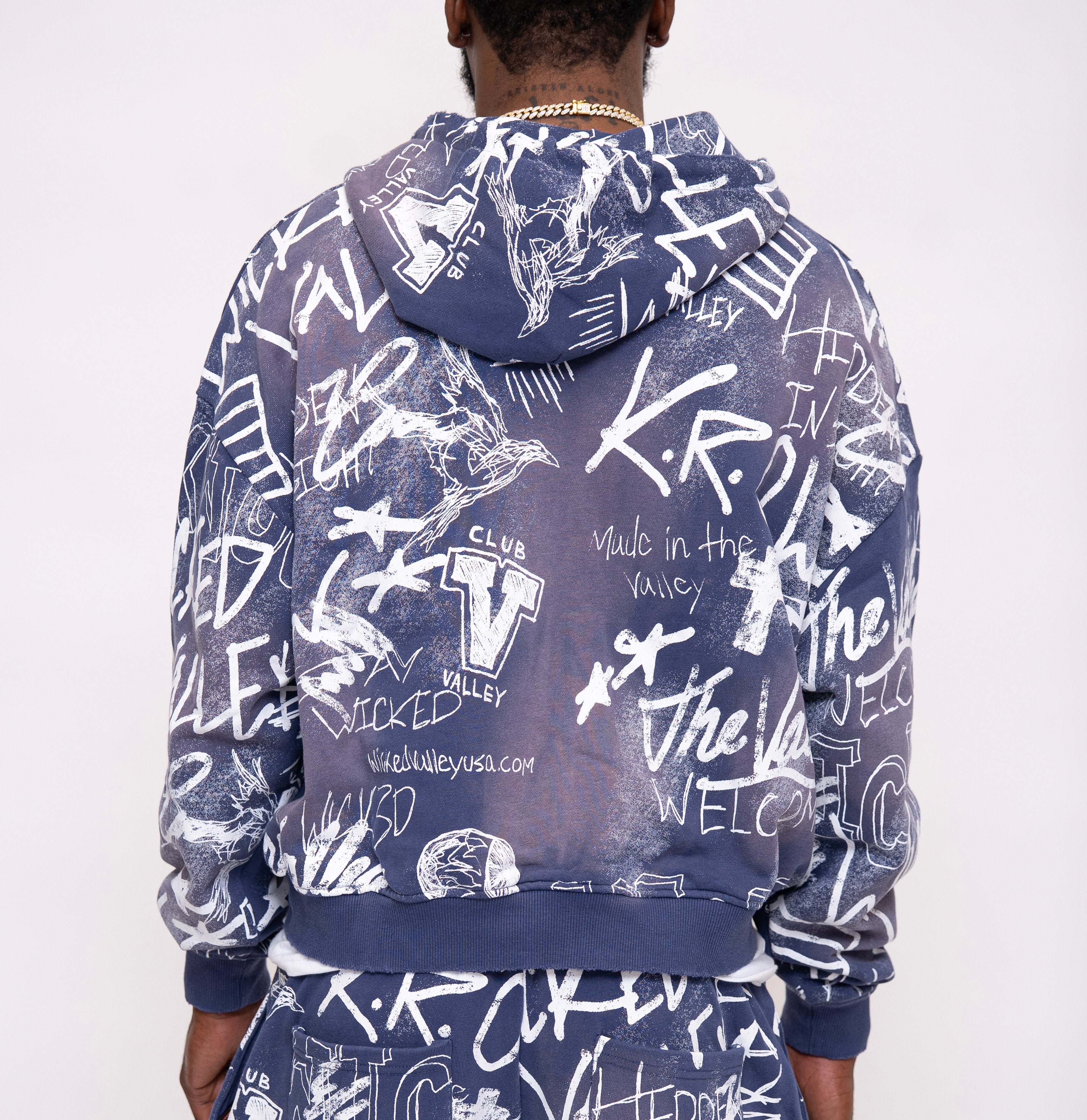 Navy Chalkboard Hoodie