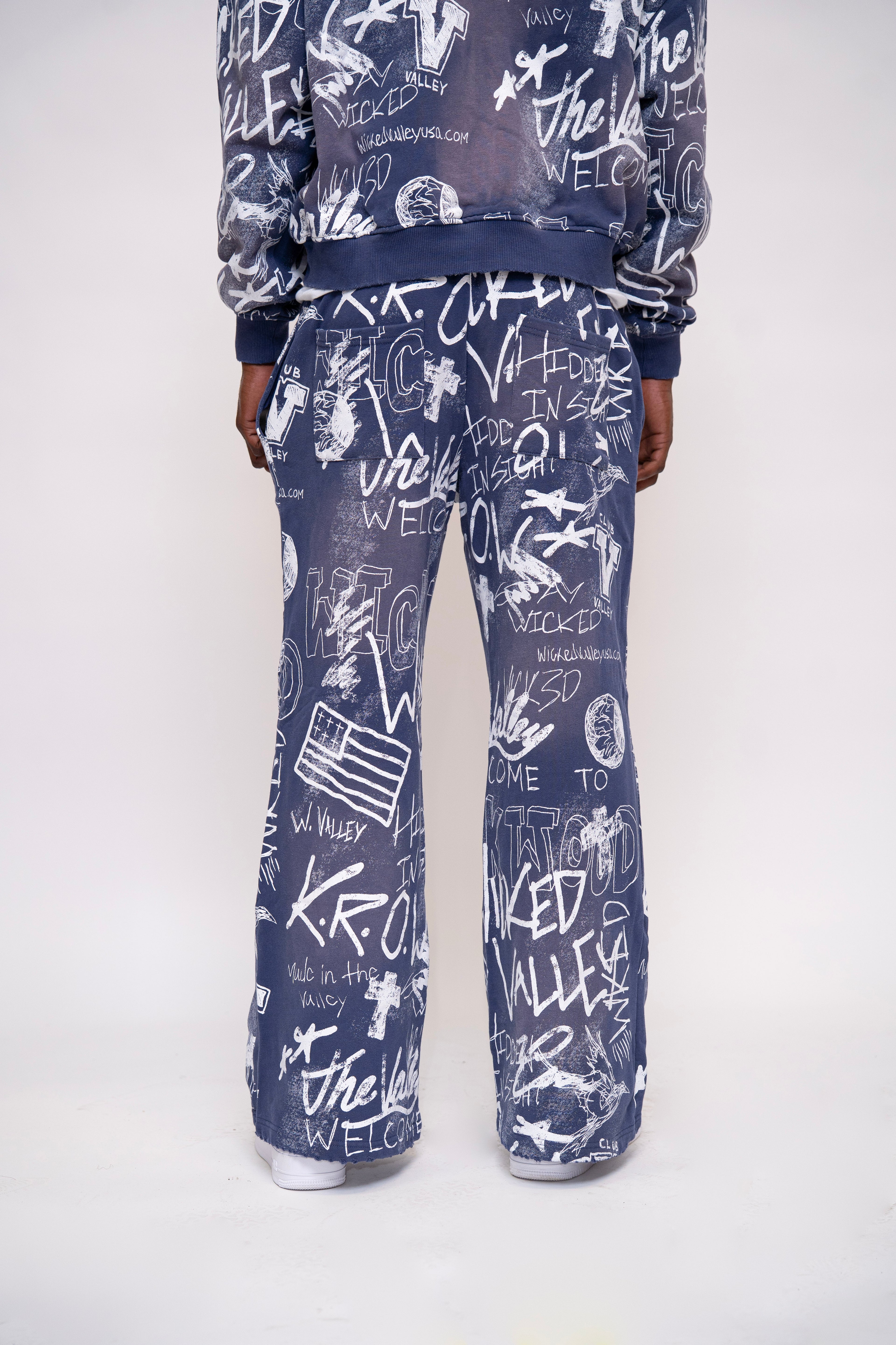 Navy Chalkboard Sweats