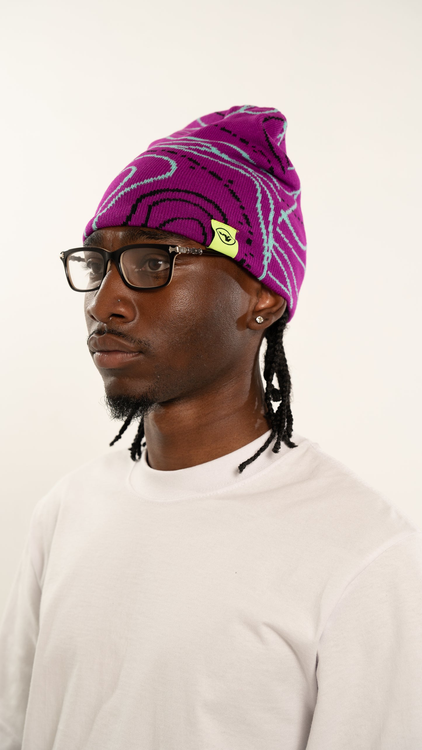 PURPLE MAP BEANIE