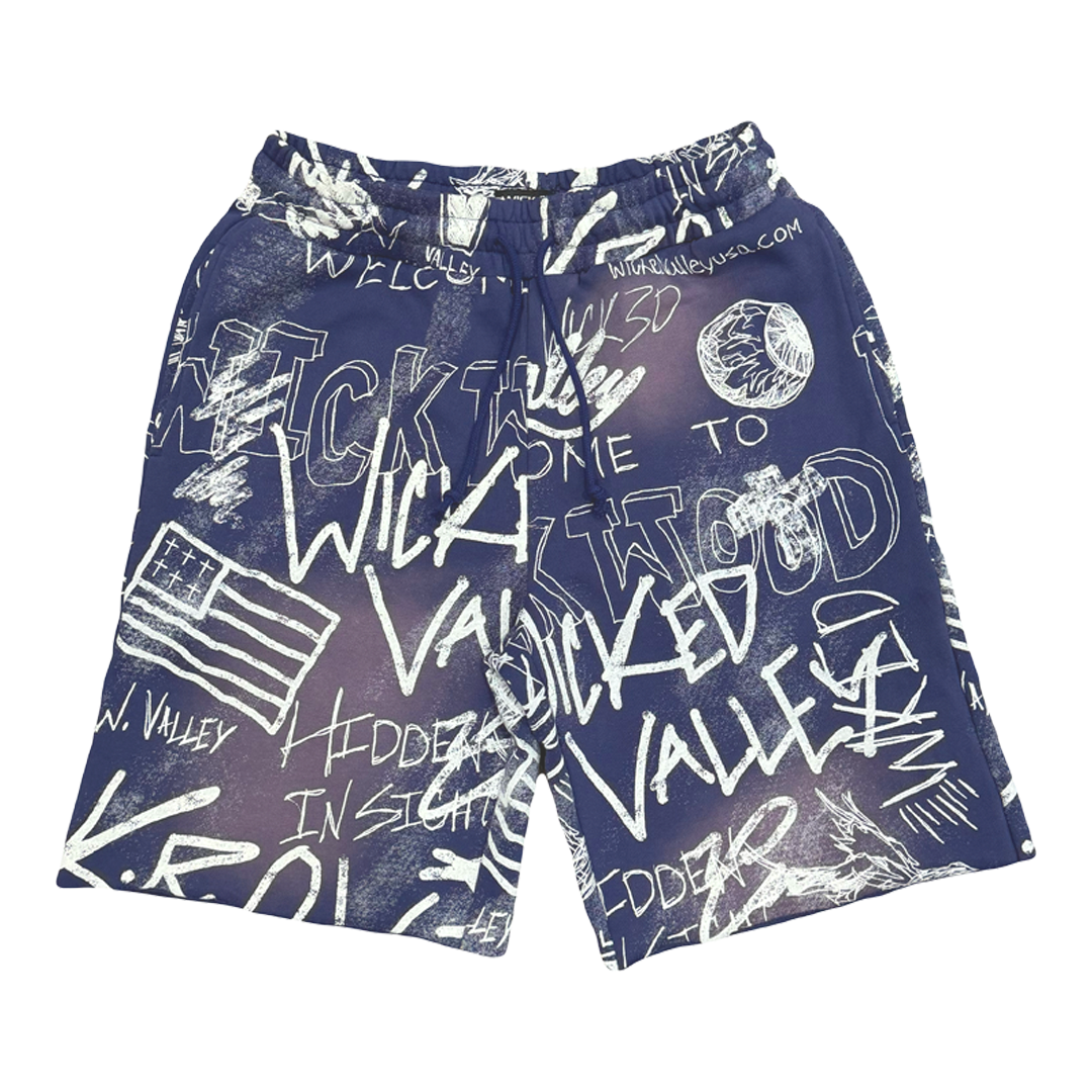 Navy Chalkboard Shorts